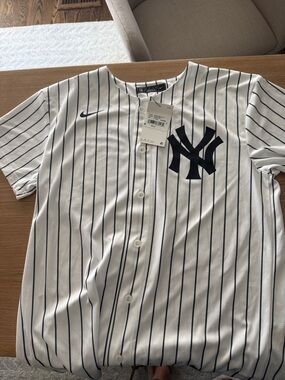 Aaron Judge York Yankees Nike Pinstripe Jersey - White/Navy